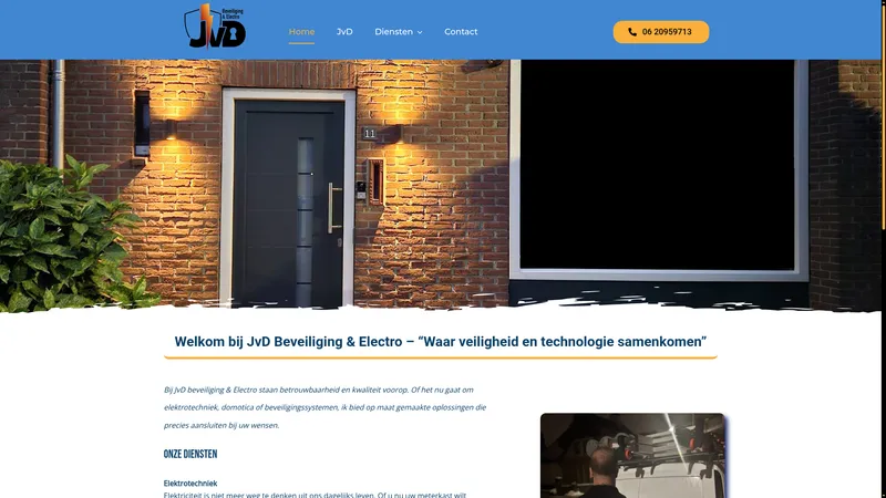 Website van JvD Beveiliging & Electro