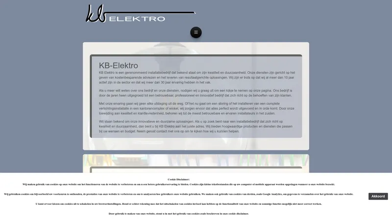 Website van KB-Elektro
