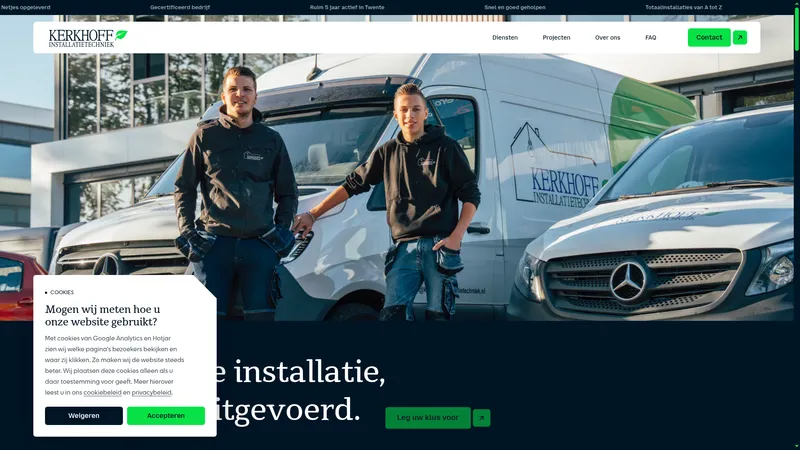 Website van Kerkhoff installatietechniek