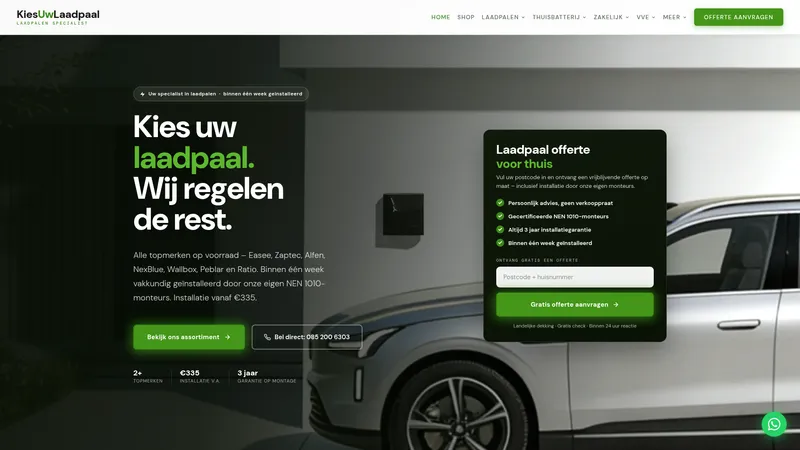 Website van KiesUwLaadpaal