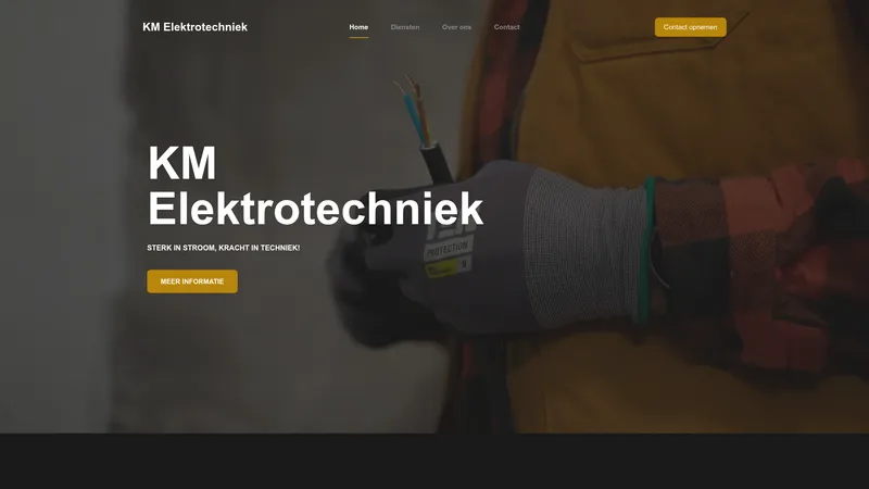 Website van KM Elektrotechniek