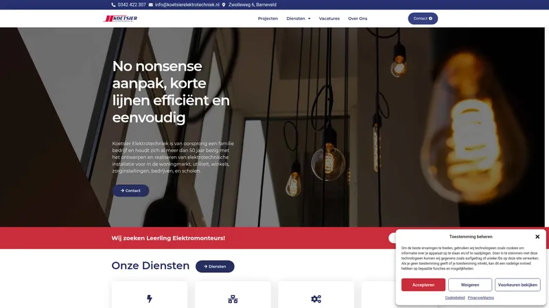 Website van Koetsier Elektrotechniek B.V.