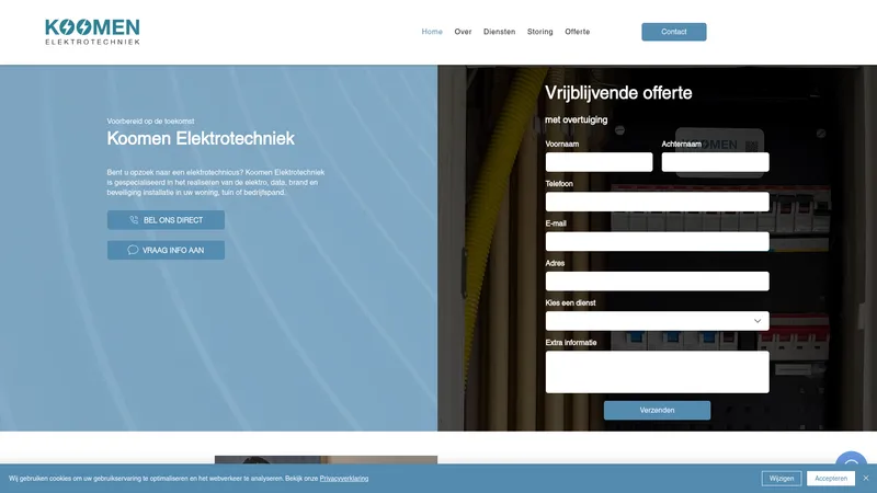 Website van Koomen Elektrotechniek