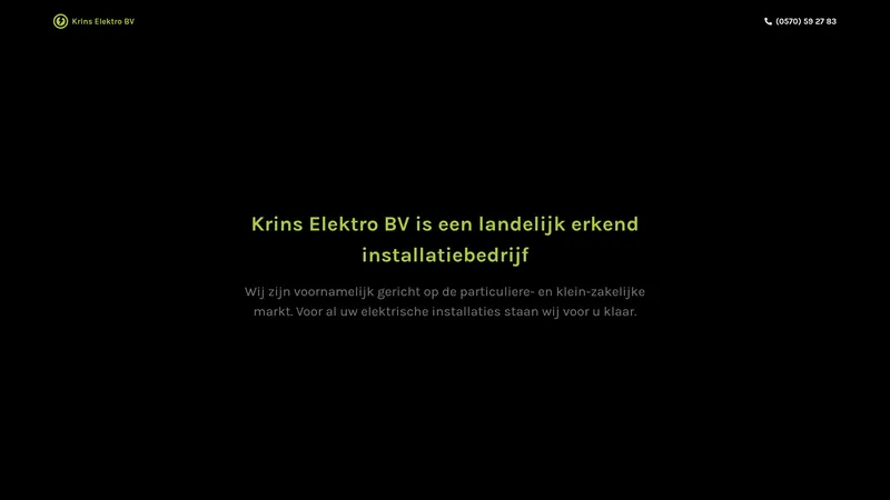 Website van Krins Elektro