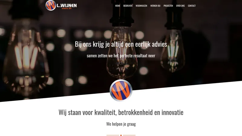 Website van L. Wijnen Elektro BV