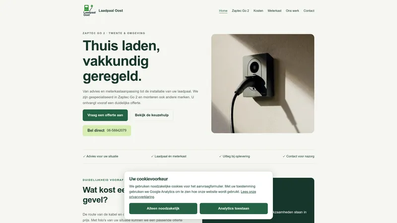 Website van Laadpaal Oost