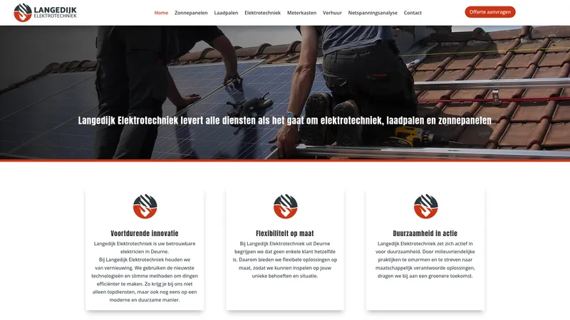Website van Langedijk elektrotechniek