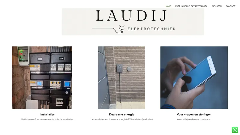 Website van Laudij Elektrotechniek
