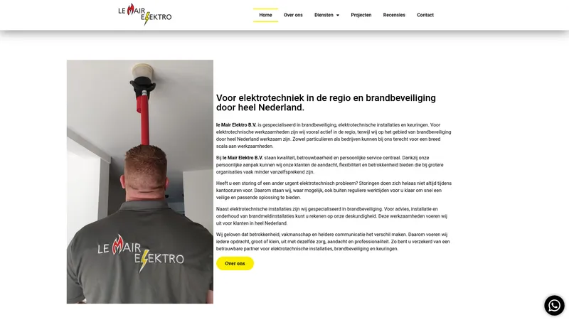 Website van le Mair Elektro B.V.