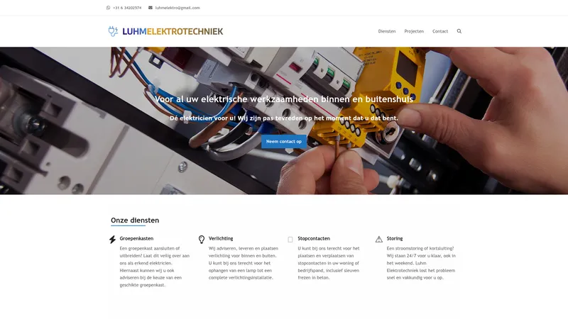 Website van Luhm Elektrotechniek