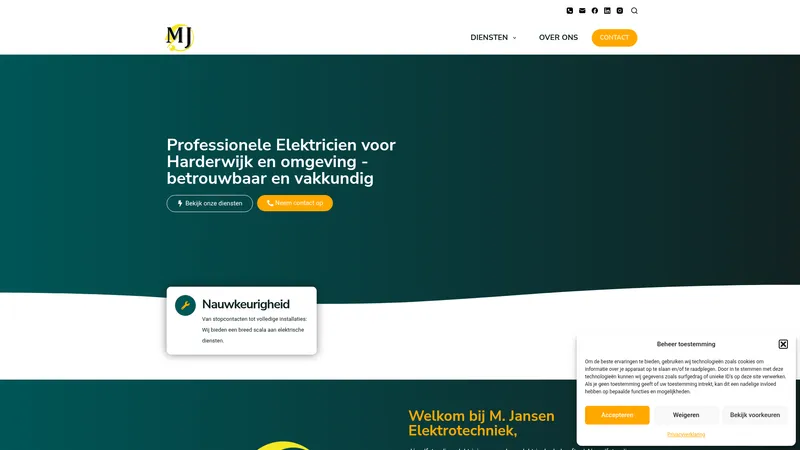 Website van M. Jansen Elektrotechniek