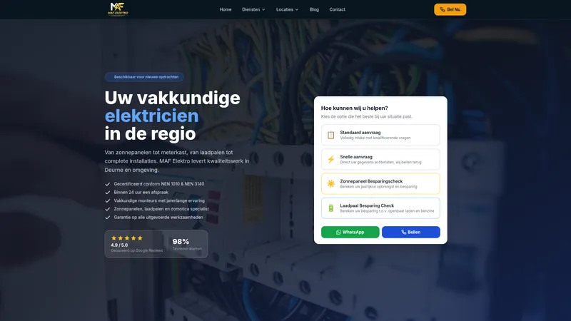 Website van MAF Elektro