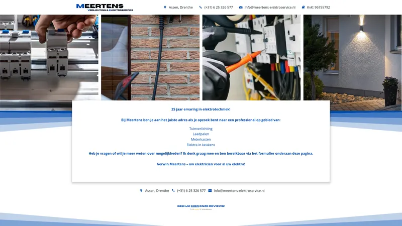 Website van Meertens Verlichting & Elektroservice