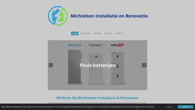Website van Michielsen Installatie en Renovatie