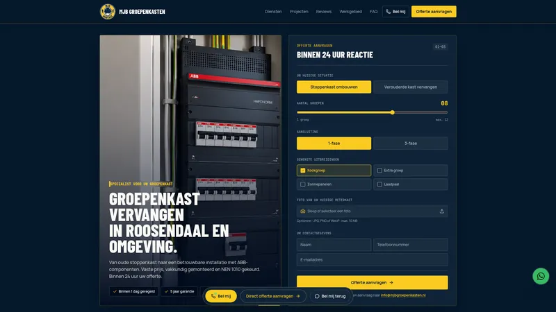 Website van MJB groepenkasten