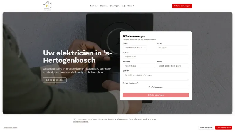 Website van MRJ MONTAGE