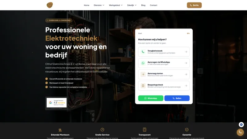 Website van Olthof Elektrotechniek B.V.