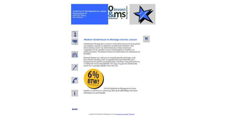 Website van Onderhoud & Montage service Jessen