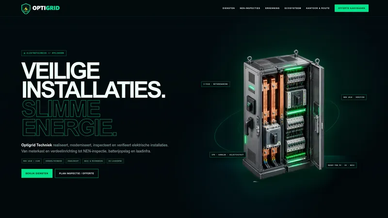 Website van Optigrid Techniek