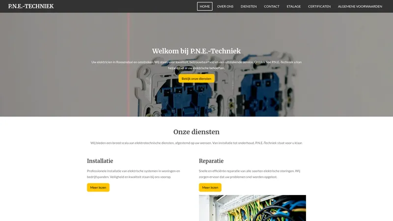 Website van P.N.E. Techniek