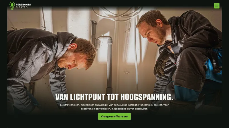 Website van Pereboom Elektro