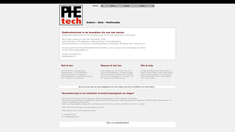 Website van PHEtech
