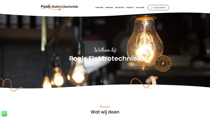 Website van Poels Elektrotechniek