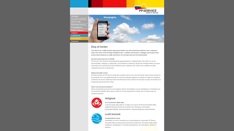 Website van PP Service | inzicht in techniek