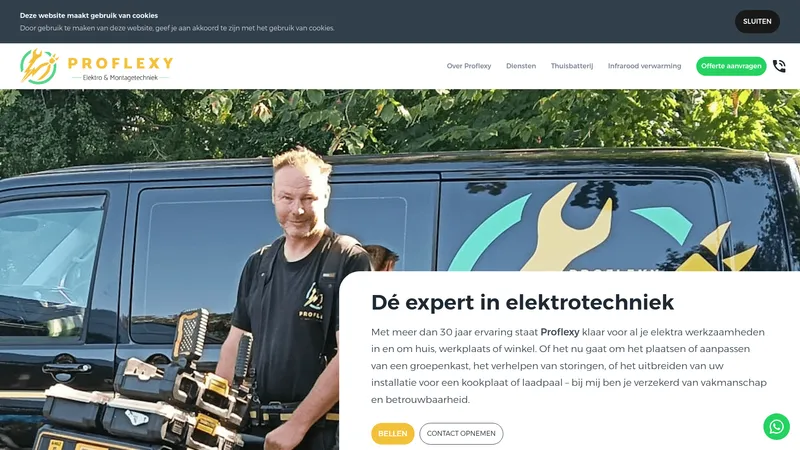 Website van Proflexy elektro & montagetechniek