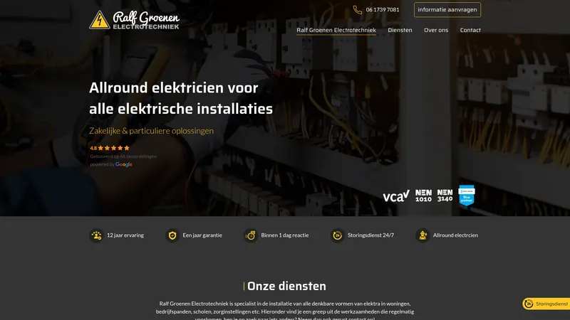 Website van Ralf Groenen Electrotechniek