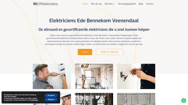 Website van RD Elektriciens Ede