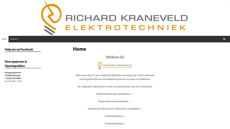 Website van Richard Kraneveld Elektrotechniek