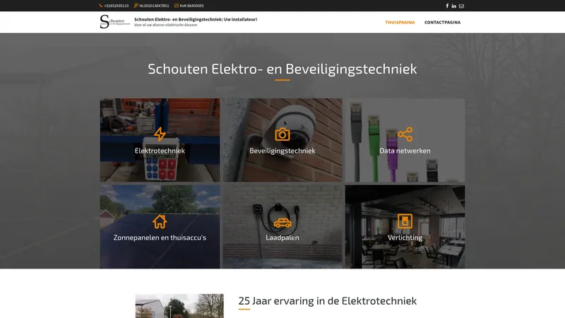 Website van Schouten Elektro- en Beveiligingstechniek