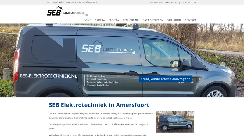 Website van Seb-elektrotechniek B.V.