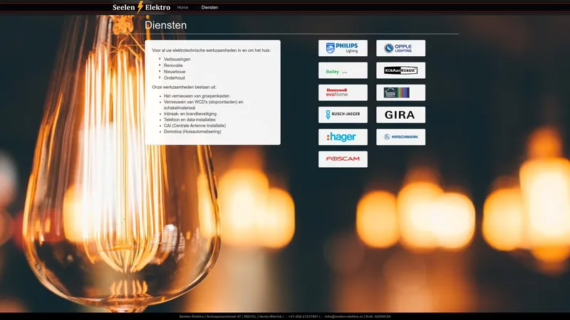 Website van Seelen Elektro