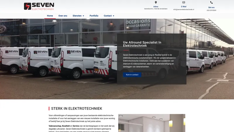 Website van Seven Elektrotechniek