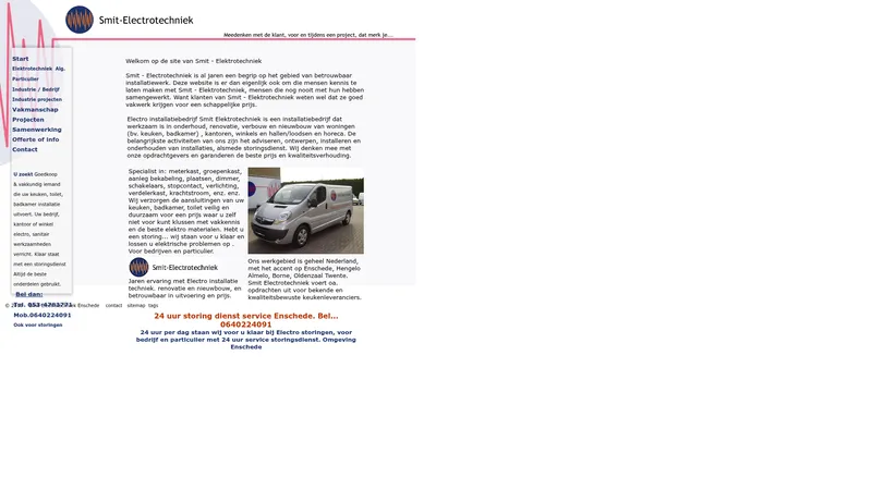 Website van Smit Electrotechniek