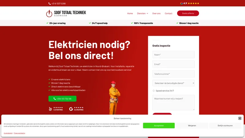 Website van Soof totaal techniek