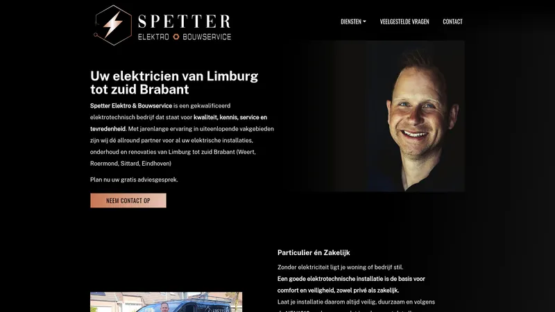 Website van Spetter Elektro & Bouwservice