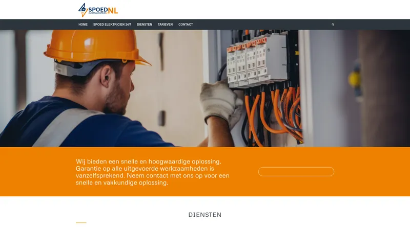 Website van Spoed Elektramonteur | 24/7 Elektra service | Spoed Elektricien | Elektra storing