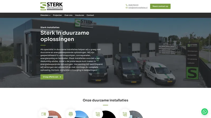 Website van Sterk Installaties