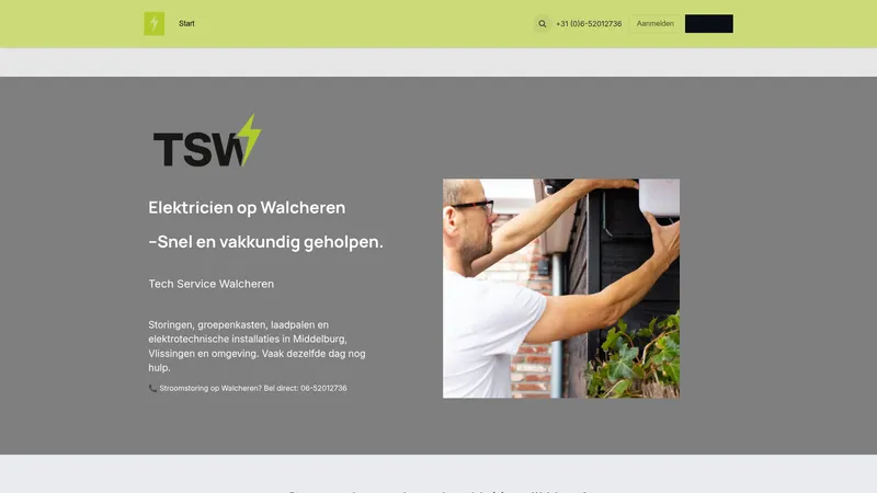 Website van Tech Service Walcheren
