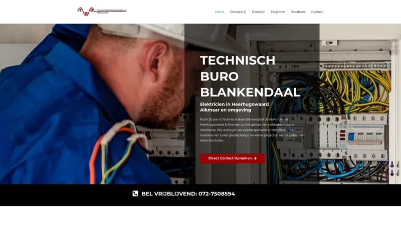 Website van Technisch Buro Blankendaal