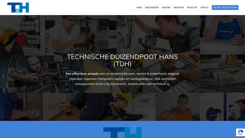Website van Technische Duizendpoot Hans