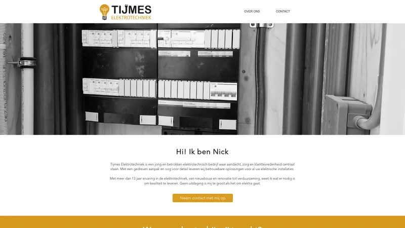 Website van Tijmes Elektrotechniek
