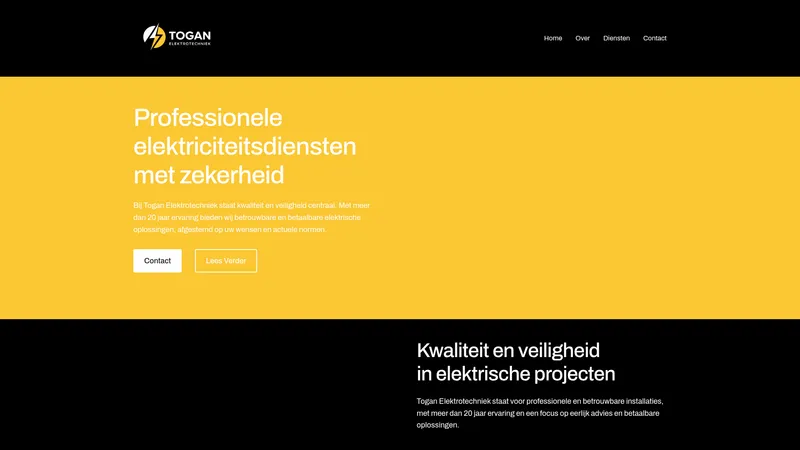 Website van Togan Elektrotechniek
