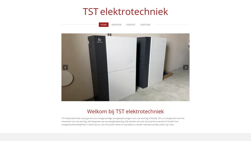 Website van TST elektrotechniek en thuisbatterijen