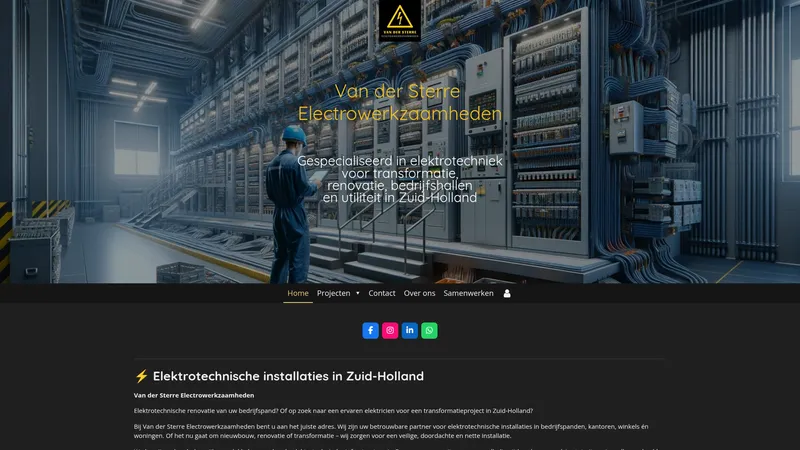 Website van Van Der Sterre Electro Werkzaamheden