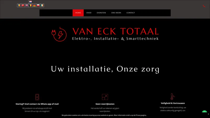 Website van Van Eck Totaal