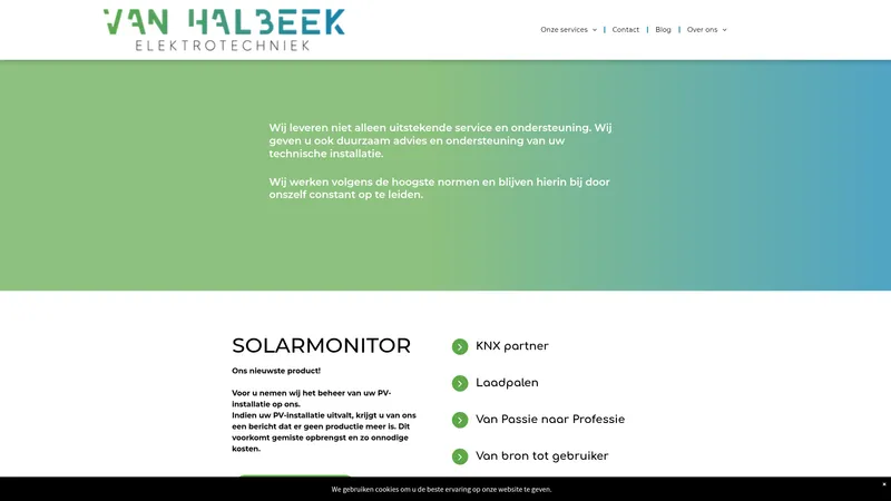 Website van Van Halbeek Elektrotechniek